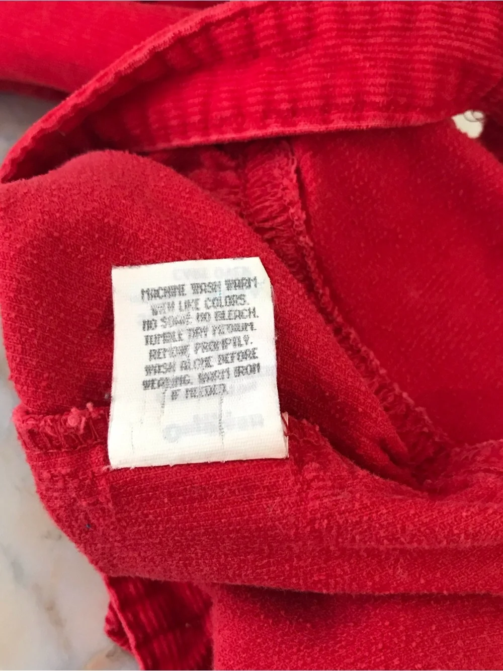OshKosh B'gosh Red Corduroy Overalls Vestbak Floral Embroidered Vintage